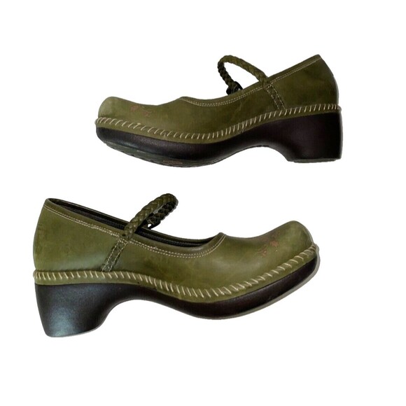 ECCO Women’s Floral Leather Mary Jane Clog size 38/7.5 Comfort Braided Strap - Picture 8 of 10